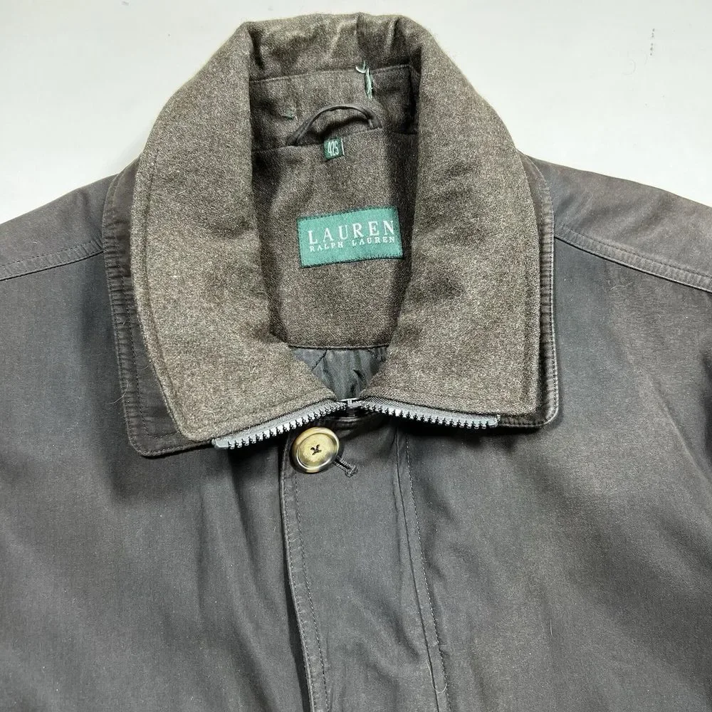 Lauren Ralph Lauren Coat Mens 42 S Brown Removable‎ Lining Wool Collar Jacket